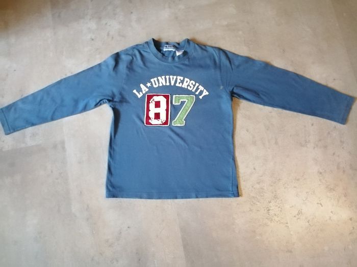 T-shirt manches longues bleu Taille 138/10 ans Okaou