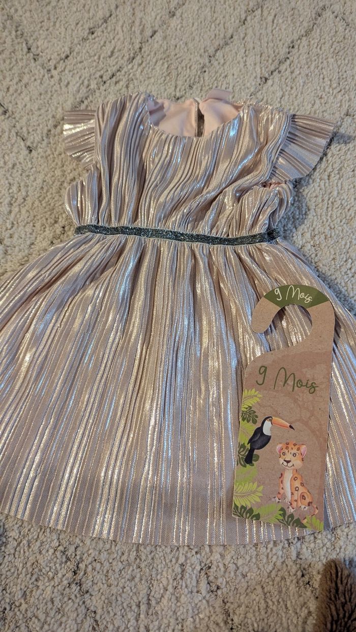 Robe rose et argent Tex baby