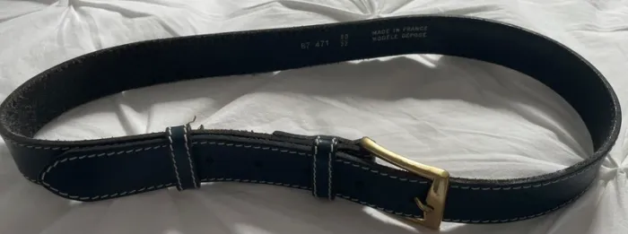 Ceinture cuir marine - photo numéro 7