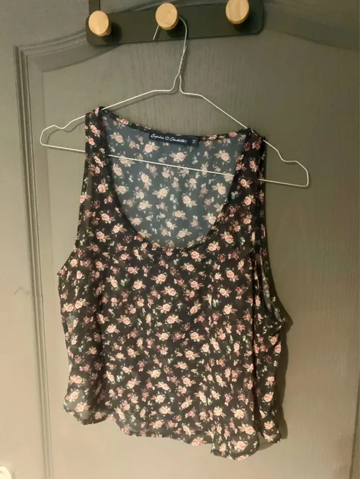 Top fleurie transparent Sophie Charlotte - Taille M