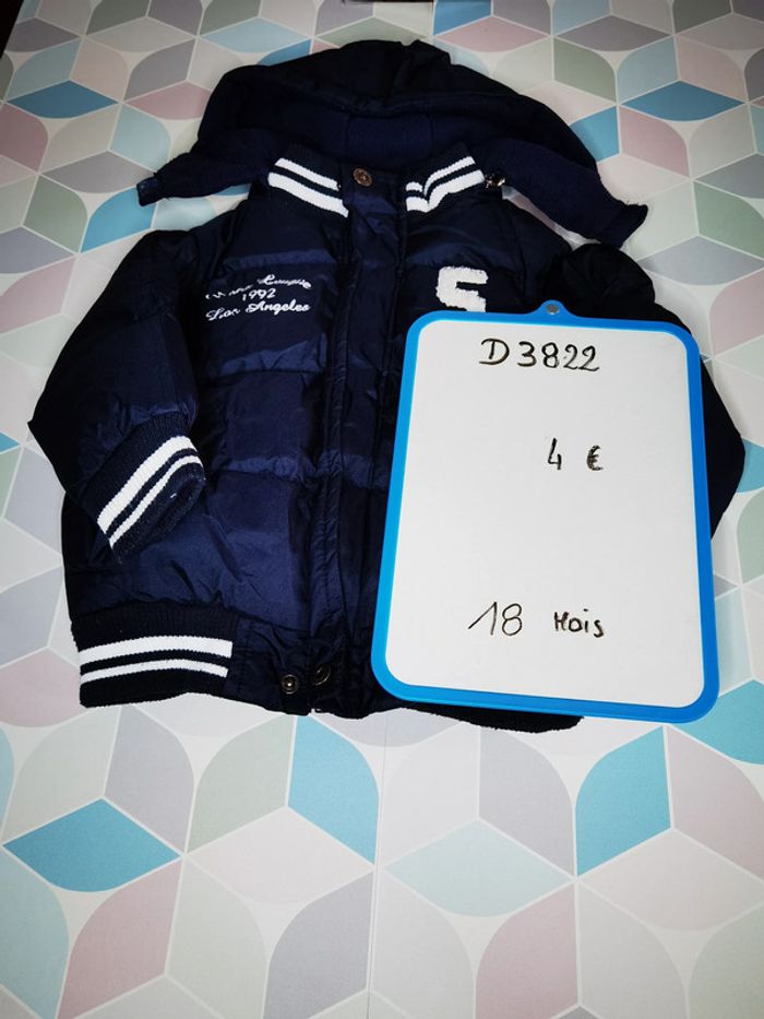 D3822 - blouson épais garçon 18 mois - photo numéro 4