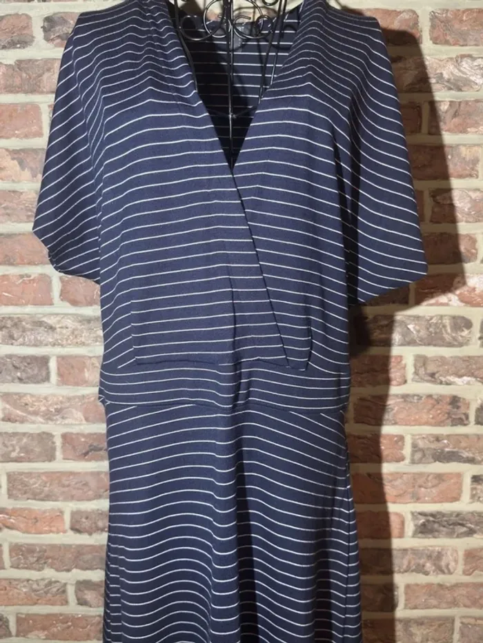 Robe longue Esprit bleu et blanche lignée Taille F : L - photo numéro 4