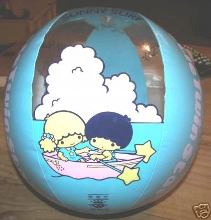 Ballon plage gonflable 35 cm Little Twin Stars barque Sanrio 1976
