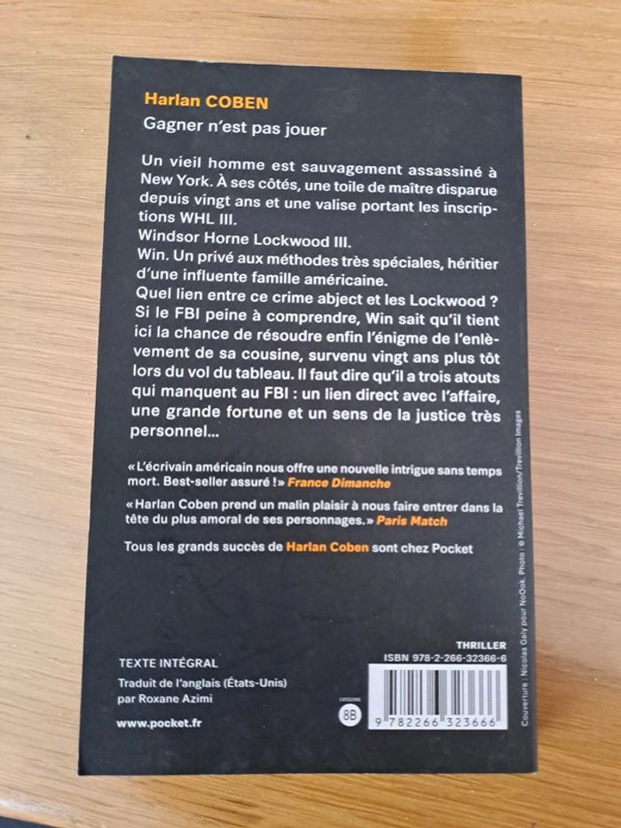 Livre " gagner n'est pas jouer " Harlan Coben - photo numéro 3