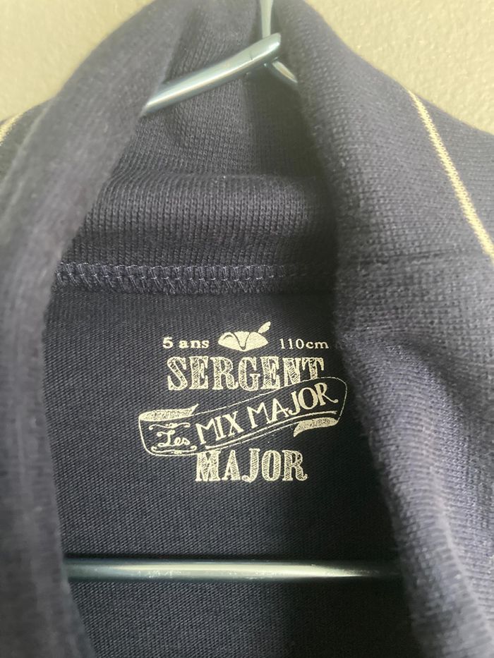 T-shirt manches longues Sergent Major garçon 5 ans col roulé bleu marine neuf - photo numéro 2