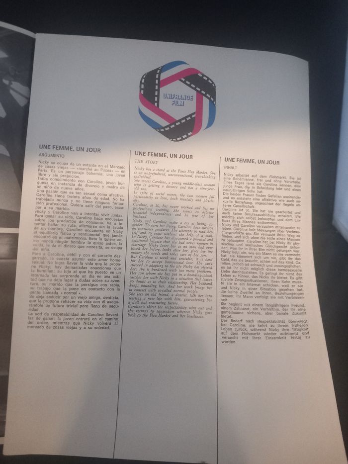 Affiche et synopsis du film une femme un jour - photo numéro 7