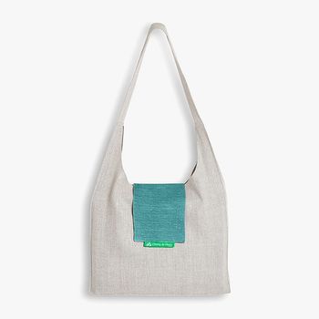 Bioloka Sac de transport Naturel / Turquoise NEUF