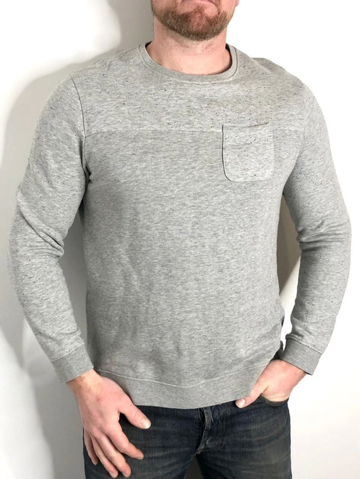 Pull fin molletonné gris chiné Jules taille XL