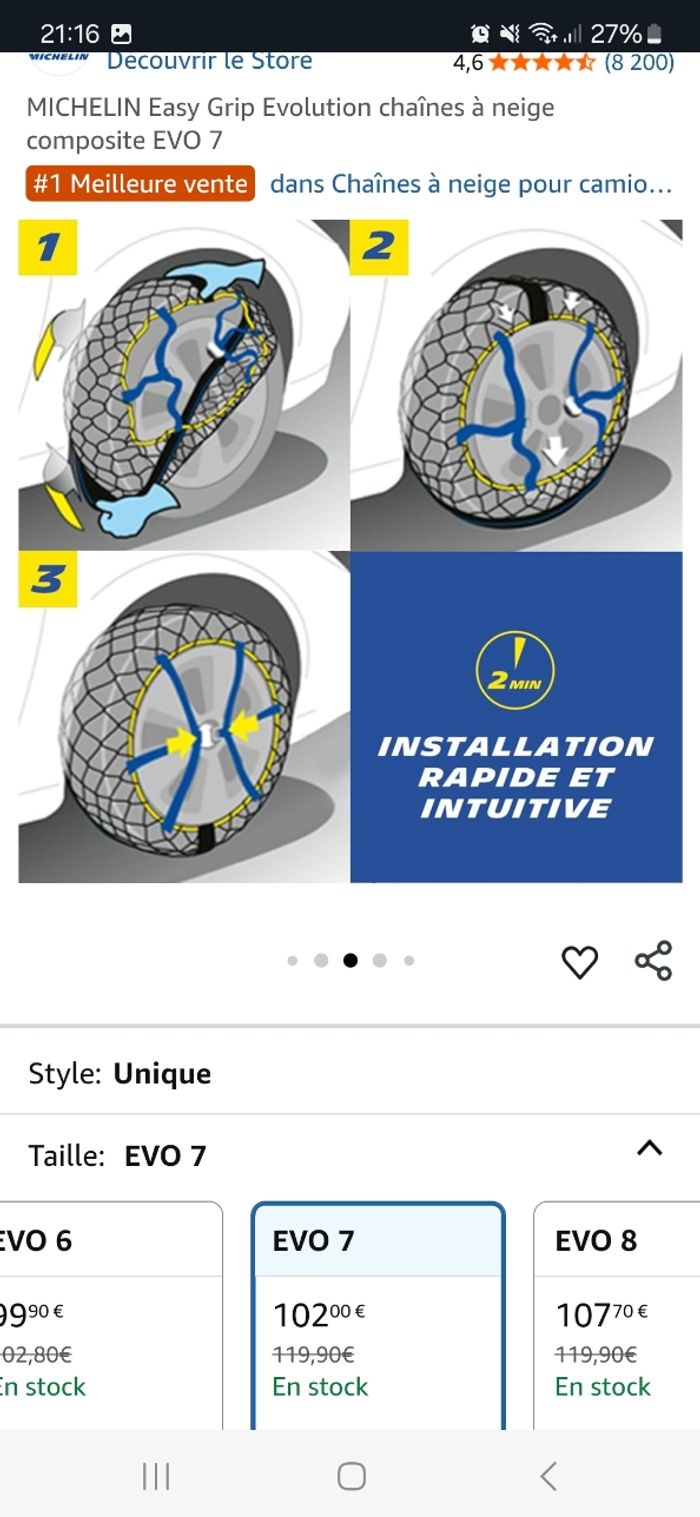 Michelin Easy Grip Evo 7 chaînes à neiges - photo numéro 5