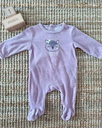 Pyjama velours Kiabi 1mois / 54cm