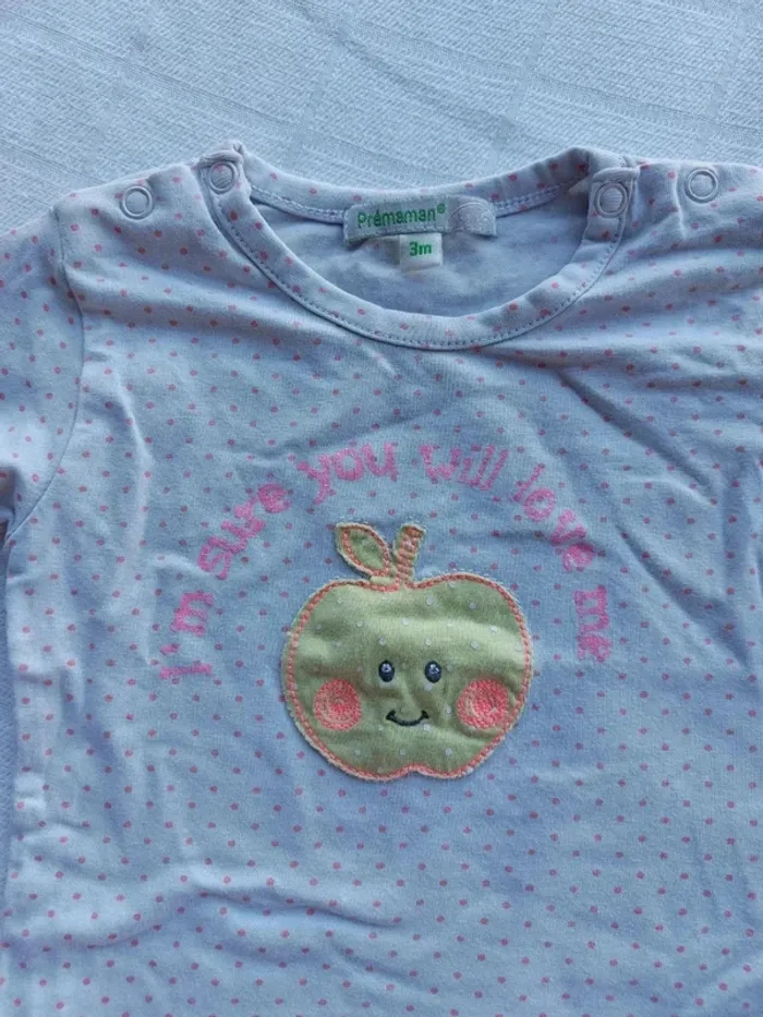 Tee shirt manches longues fille 3 mois Prémaman - photo numéro 2