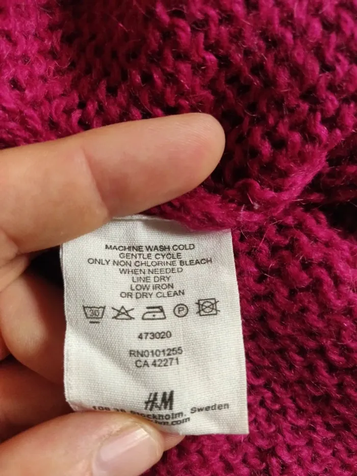 Pull col large fushia H&K taille 42 - photo numéro 5