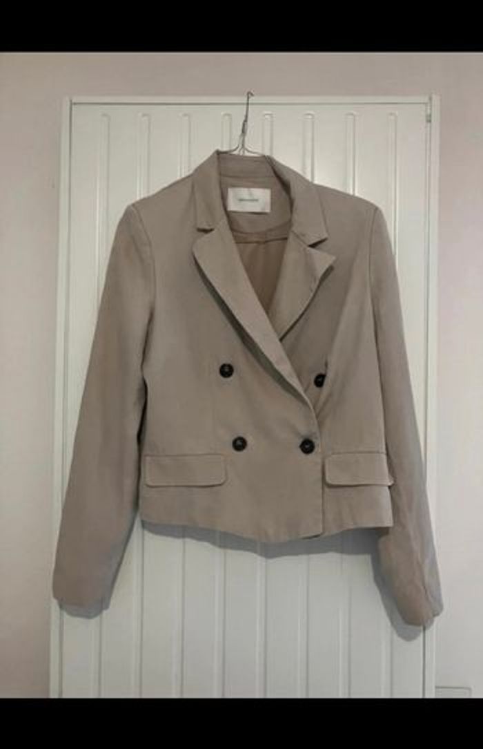 Veste blazer courte beige Promod - photo numéro 2