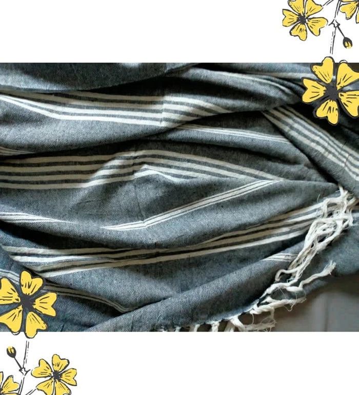 Fouta rayée noir et blanc – 100% coton - photo numéro 8