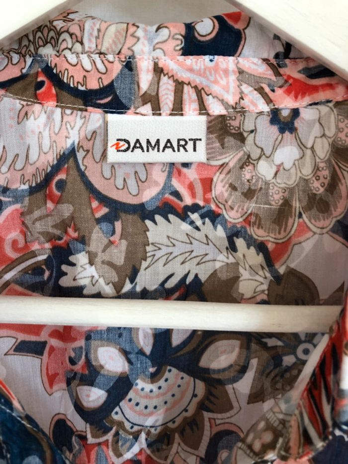 Chemise tons de rouge et noir fleurie taille 48 Damart bon état - photo numéro 11