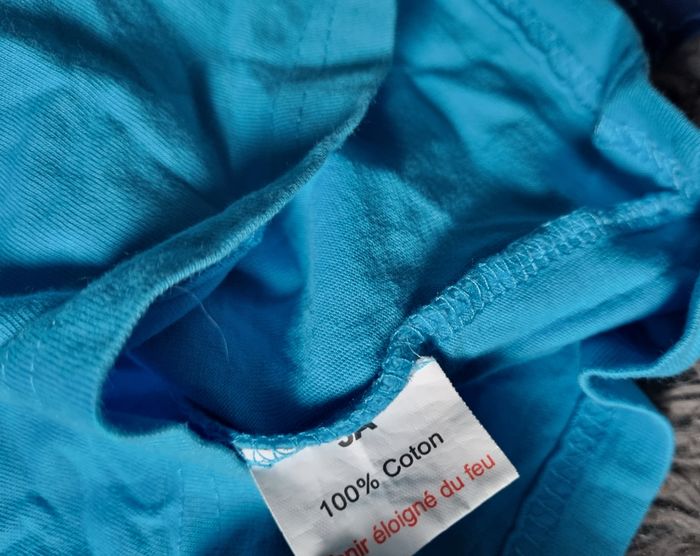 T-shirt manches longues bleu avec écriture 5ans - photo numéro 4