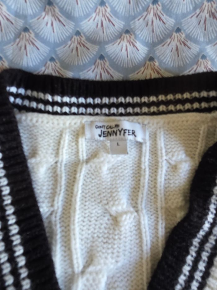 Cardigan cache coeur blanc taille L marque Jennyfer - photo numéro 3