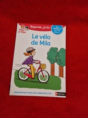 Livre regarde je lis mila et noé, le vélo de mila