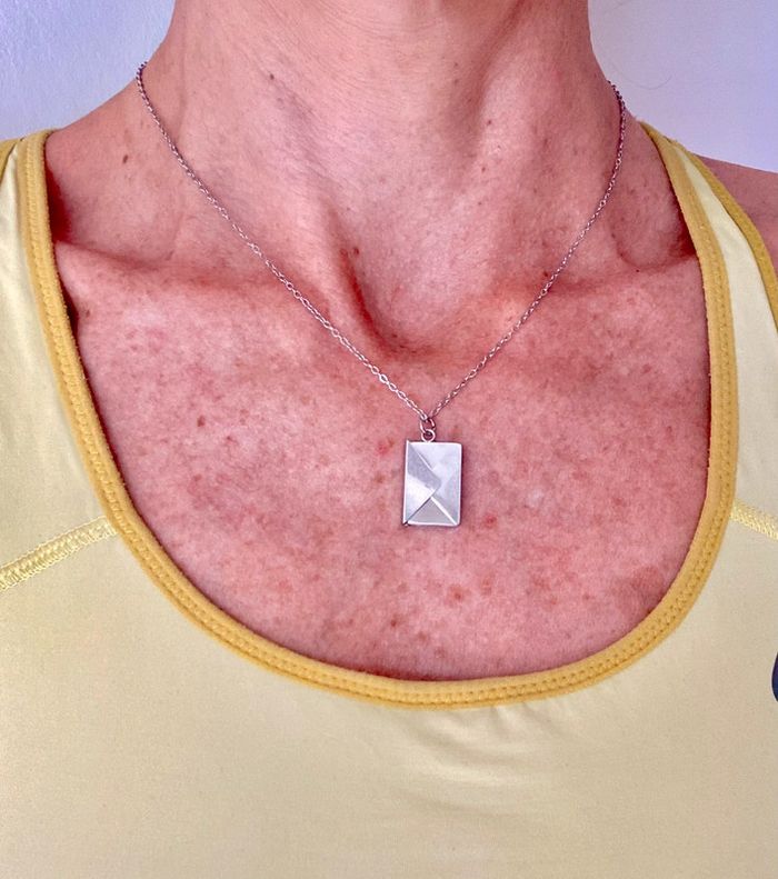 très joli collier Enveloppe Paris argenté pendentif Mon Cœur enveloppe neuf idée cadeau - photo numéro 7