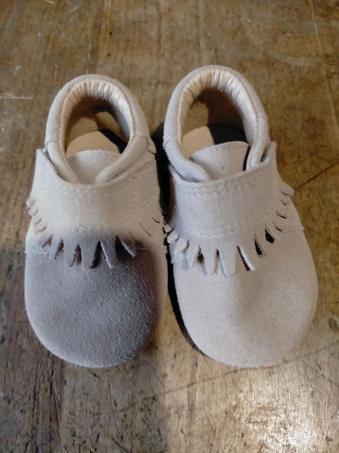 Mocassins bébé Rose et Chocolat neufs pt 18