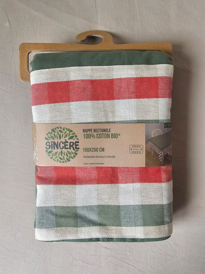 Nappe rectangle 100% coton bio neuf