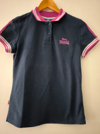 Polo Lonsdale London Taille 10 (38)  Bleu marine & détails rose