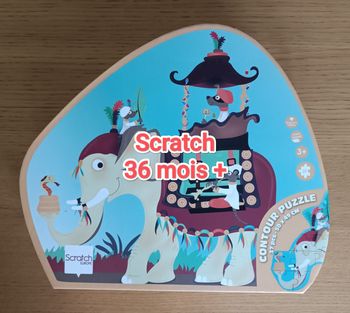 Puzzle contour Scratch "Un éléphant en Extrême Orient" 3 ans +