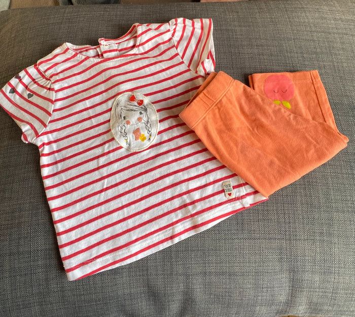 Ensemble t-shirt Sucre d’Orge + legging court Orchestra 18m