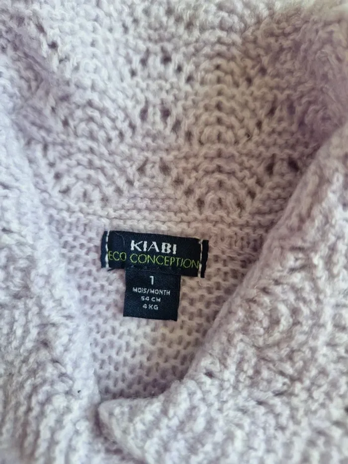 🧶 Gilet en maille lilas Bébé Fille 🧶 - photo numéro 4