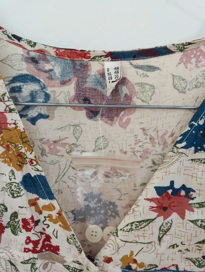 Robe en coton longue boutonnée multicolore - photo numéro 6
