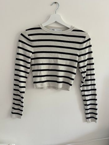 Top court Zara marinière taille M ajusté