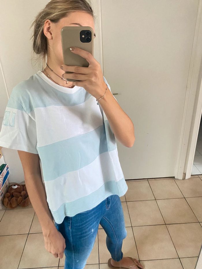 T-shirts Levi’s marinière blanc et bleu ciel - photo numéro 7