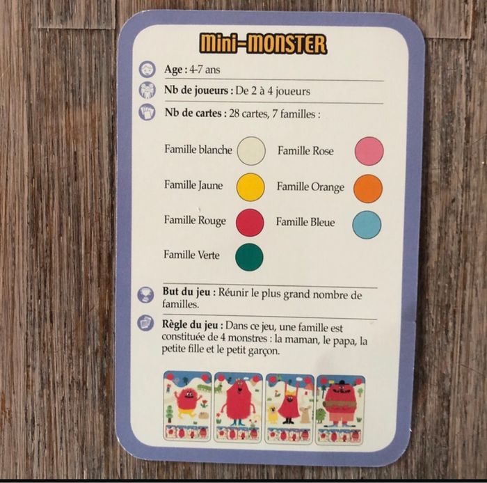 Jeu des 7 familles Mini Monster - photo numéro 7