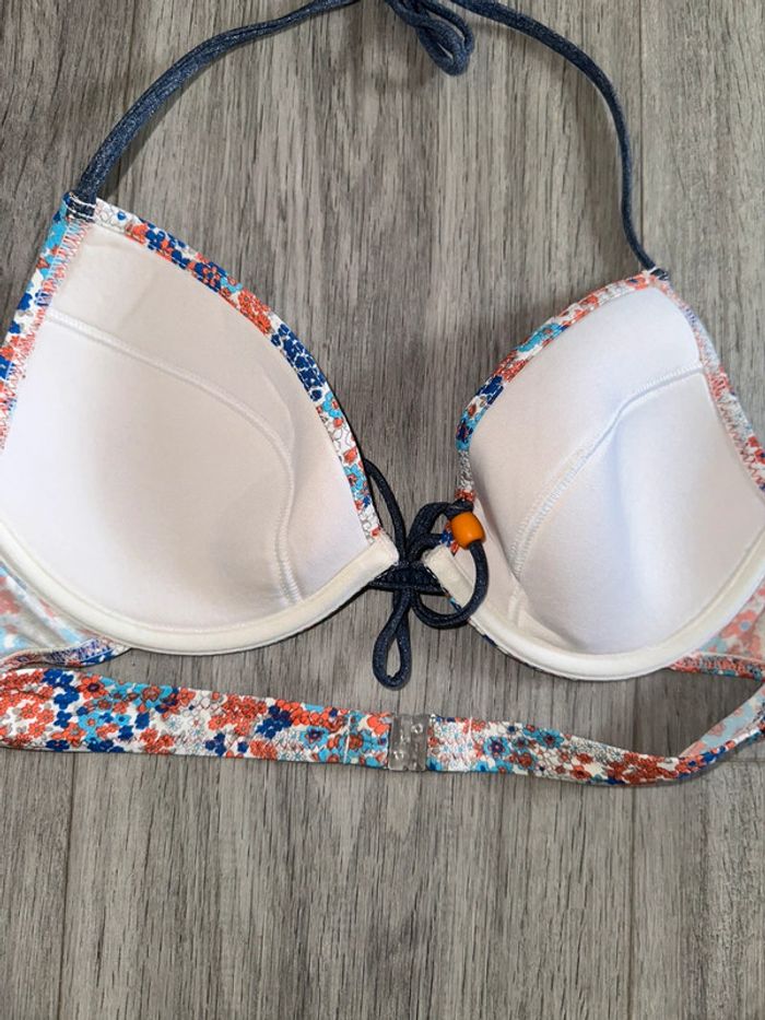 Maillot de bain deux pièces à fleurs effet jean T34/36 XS/S - photo numéro 6