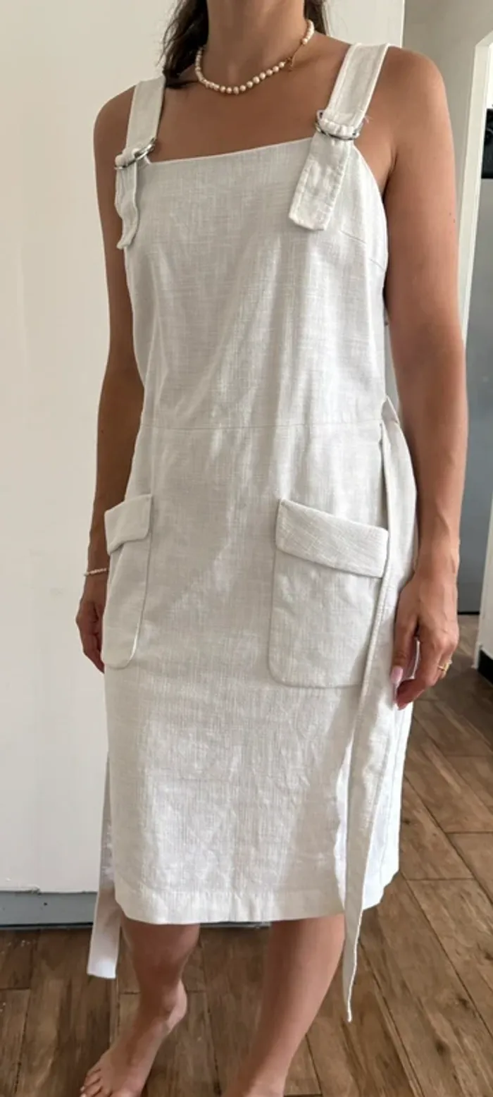 🤍 Robe blanche style salopette – Hugo Boss – Taille 38 🤍 - photo numéro 3