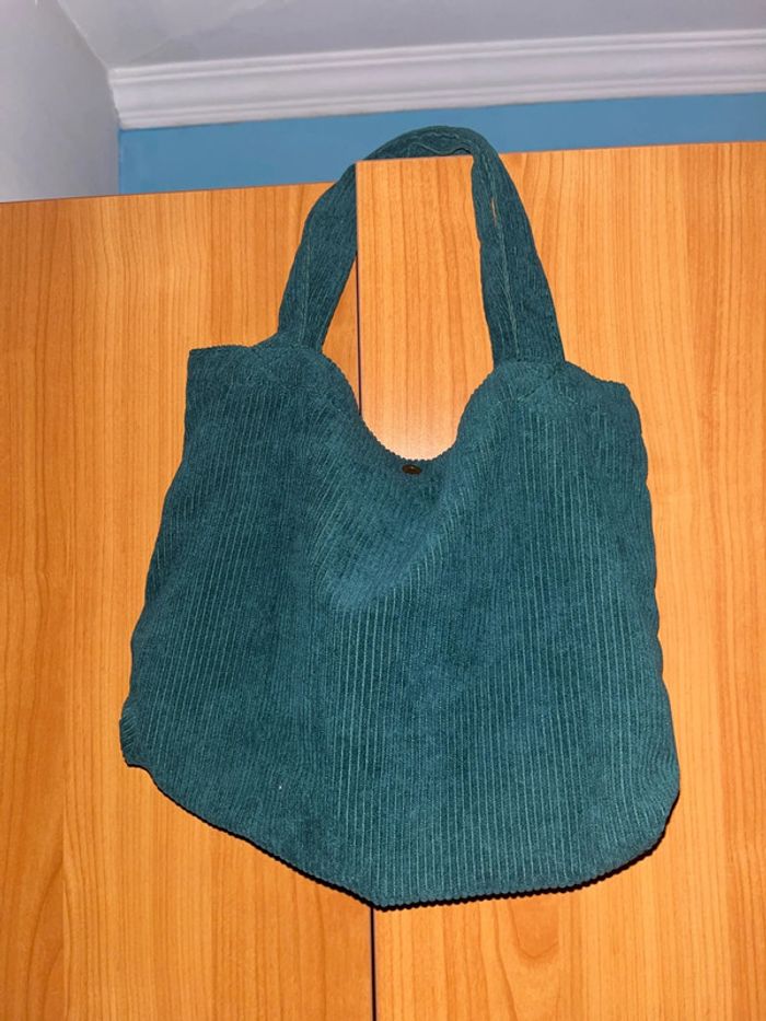 Sac à mains en velours vert foncé (petit) - photo numéro 5