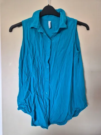 Chemisier sans manches bleu