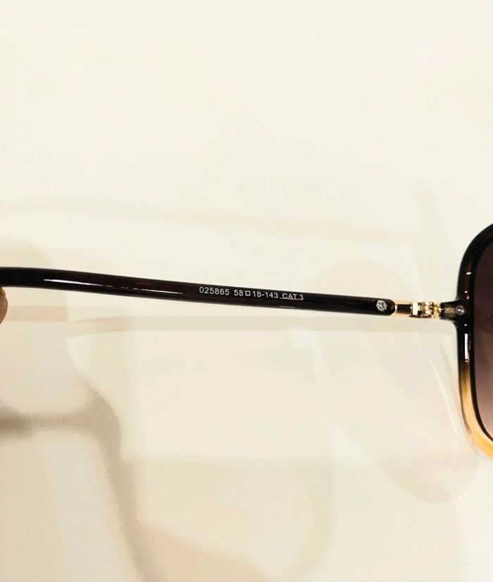 Lunette de soleil femme carrée marron dégradés UV protection catégorie 3 - photo numéro 6