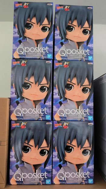 Lot de 6 Figurines anime Naruto Shippuden Q posket Ver.A Sasuke Uchiha BANPRESTO