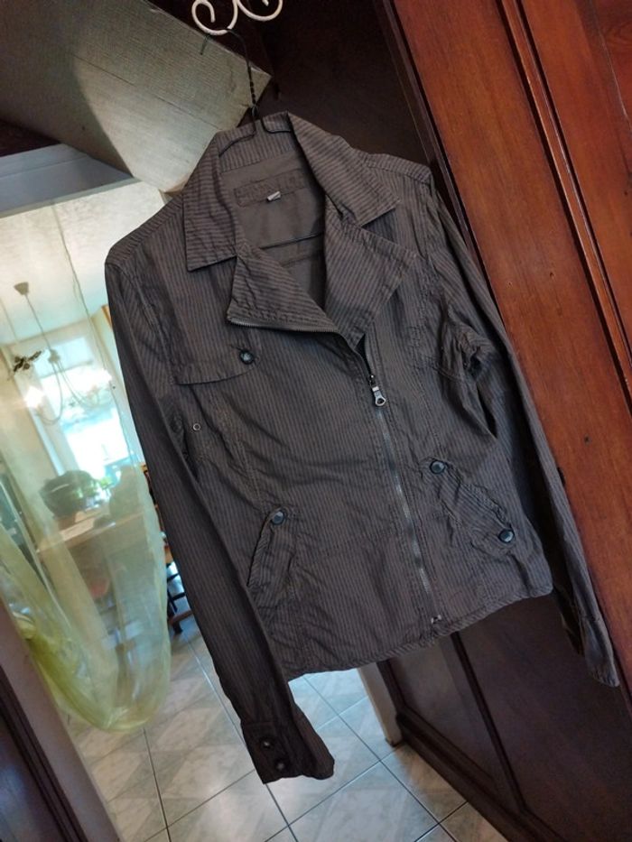 Veste blazer rayures marron vintage y2k M/38 - photo numéro 6