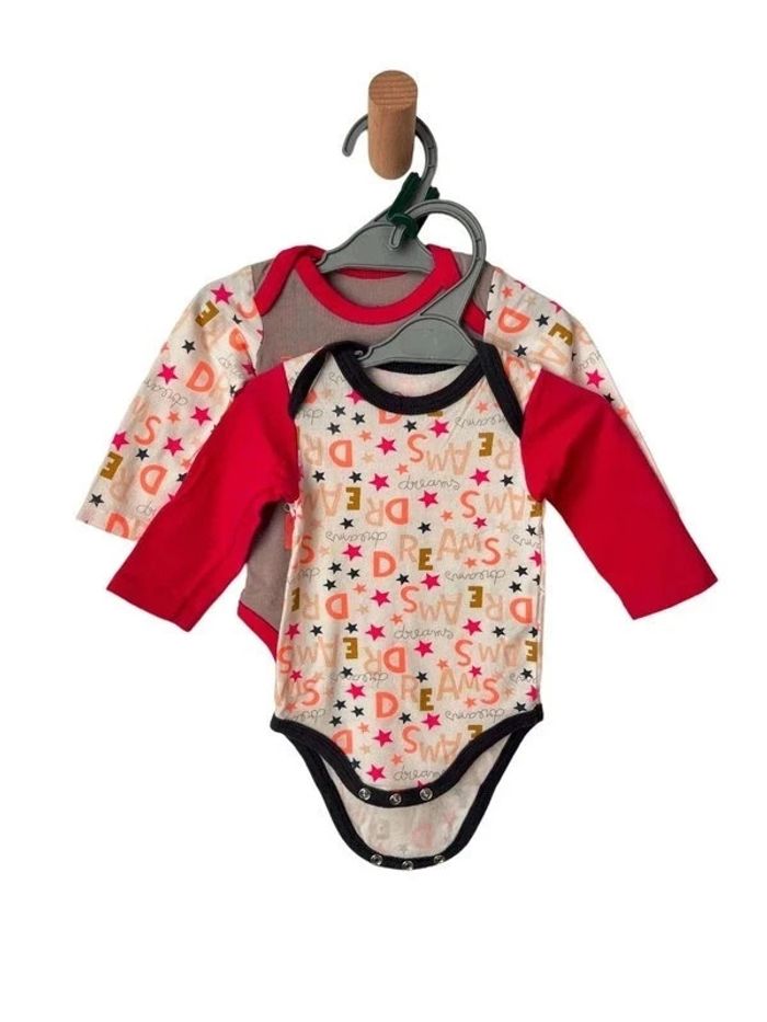 LOT de 2 bodies à manches longues à étoiles - 3 mois (60cm)