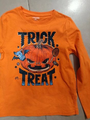 T shirt halloween manches longues 6 ans