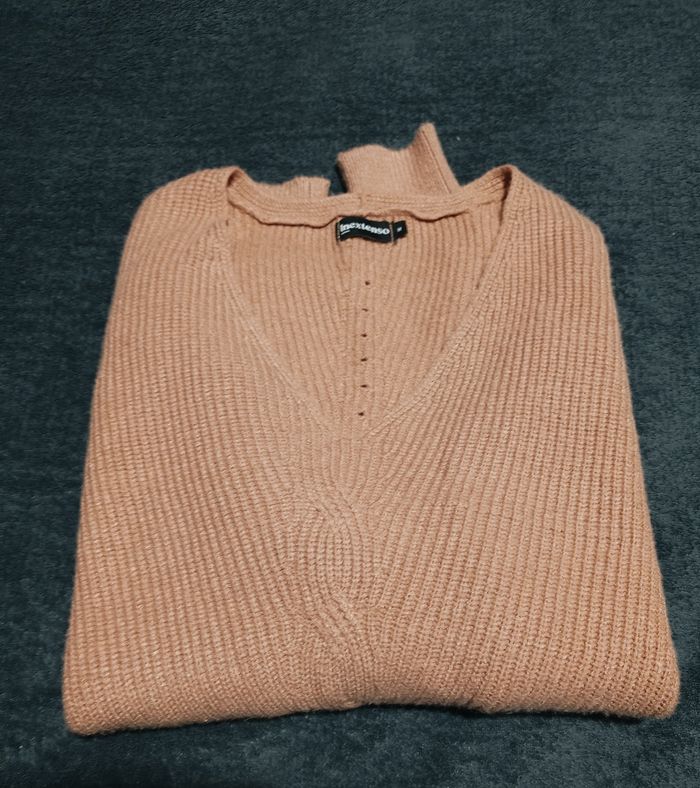 Pull maille douce, caramel M - photo numéro 4