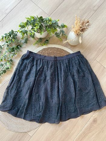 Jupe patineuse dentelle grise Promod