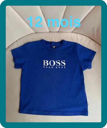 T-shirt jersey de coton imprimé logo 12 mois - Hugo Boss