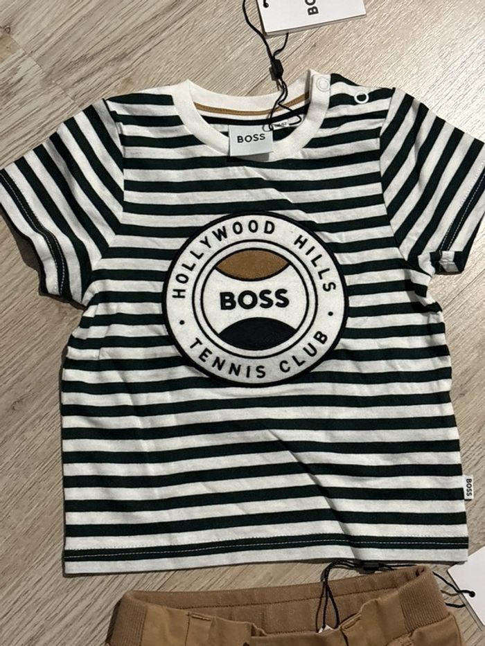 Lot vêtements bébé garçon 6 mois t-shirt et pantalon BOSS - photo numéro 3
