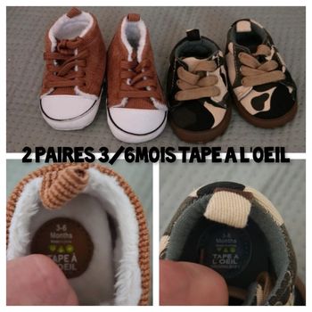 2 paires 3/6mois tape a l'oeil
