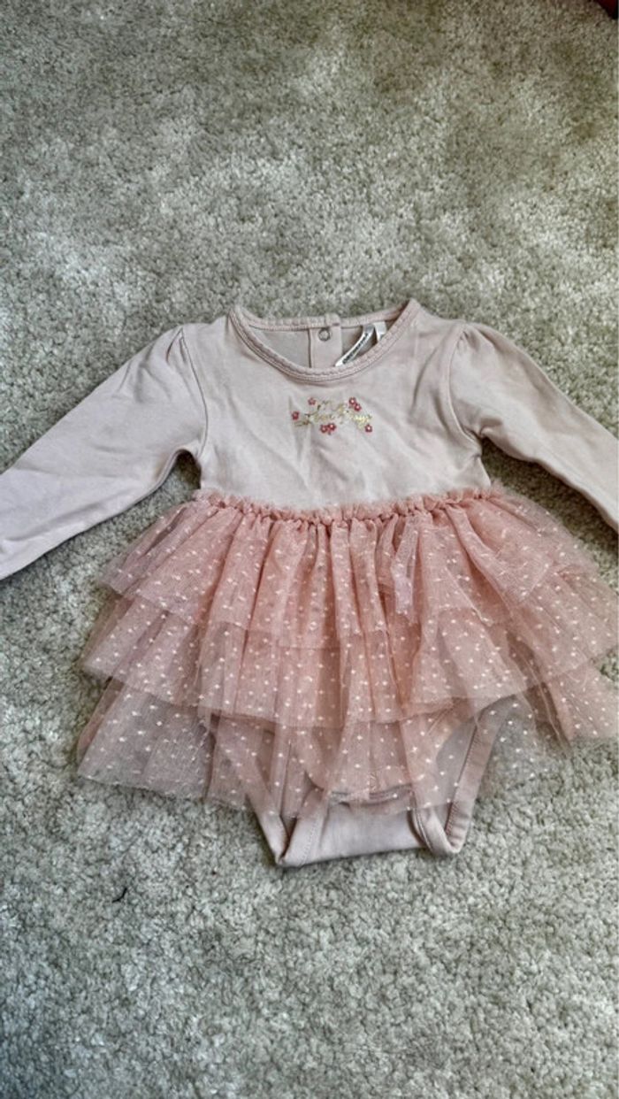 Body/robe avec tutu Orchestra – 3 mois – rose pâle