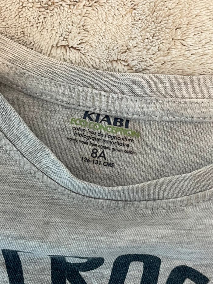 T-shirt gris imprimé bio - Kiabi - 8 ans - photo numéro 2