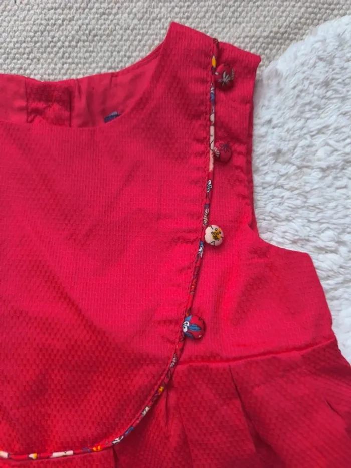 👗 Robe rouge brodée Sergent Major – Taille 12 mois 👶 - photo numéro 4
